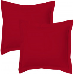 Lot de 2 taies bourdon d'oreillers carrés ou rectangulaire 100% Coton