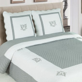 2 taies assorties avec boutis peaceland gris