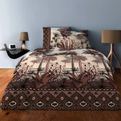 Housse de couette 220x240 Sahara Taupe 100% Coton 57 fils