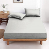 Drap housse 200x200 - Gris souris - 100% coton, 57 fils, BT 30