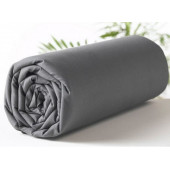 Drap housse 180x200 - Percale de Coton Peigné - 78 fils - Zinc - Bt 25