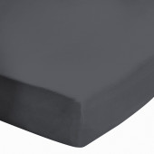 Drap housse 180x200 - Percale de Coton Peigné - 78 fils - Zinc - Bt 25