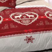 Motif Housse 220x240 Chalet Winter Rouge