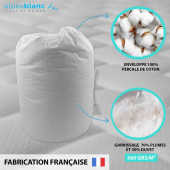Composition couette en plume et duvet Fabrication Française