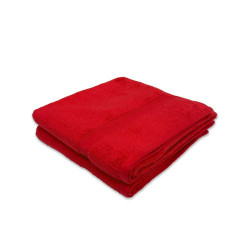 Lot deux serviettes coton éponge 600 Grammes 50x100 cm rouge