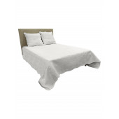 Couvre lit Plaisance 100 % coton blanc vue de biais