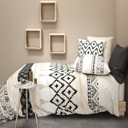 Housse de couette Boheme avec deux taies d'oreiller pur coton