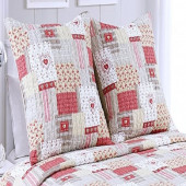 zoom taies d'oreiller Couvre lit boutis Chamonix - 260x260 - 2 places enveloppe coton