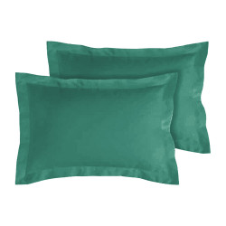Lot de 2 taies d'oreillers Percale 50x70 céladon