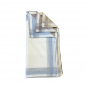 Lot de 6 Mouchoirs Fond Gris Avec Lignes Colorées 100% coton 45x45cm couleur