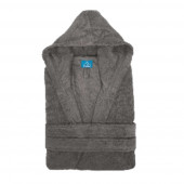 peignoir capuche qui ressort gris
