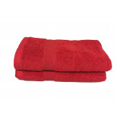 Lot de 5 Grandes Serviettes Eponge 600 g/m²  100 % coton - Rouge